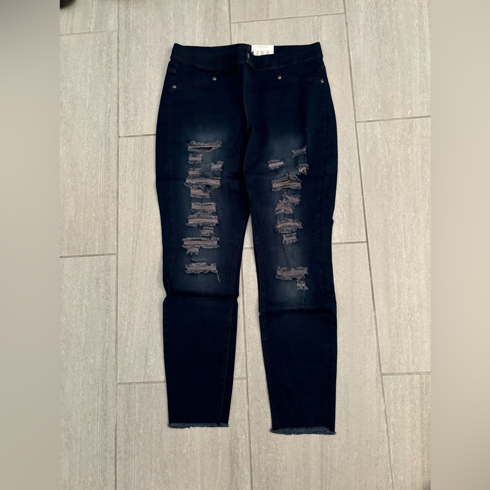 Hue denim jeggings size large NWT